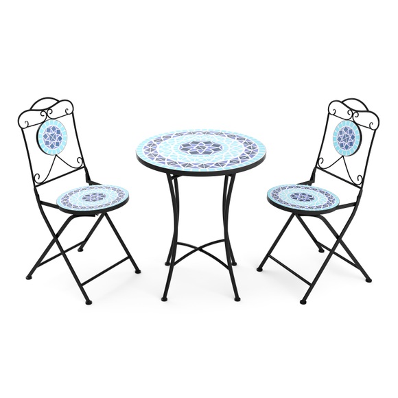 Bistroset MOSAIK 3-teilig blau