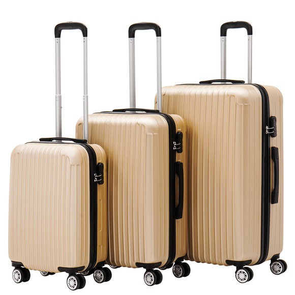Reisekoffer Hartschalenkoffer LINN 3er Set champagner