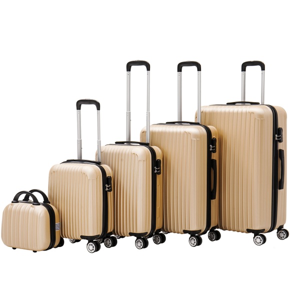 Reisekoffer Hartschalenkoffer LINN 5er Set champagner