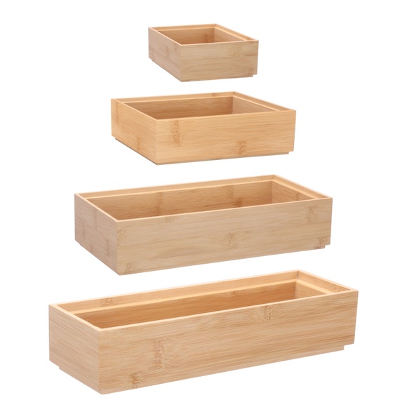 Aufbewahrungsbox 4er Set Bambus