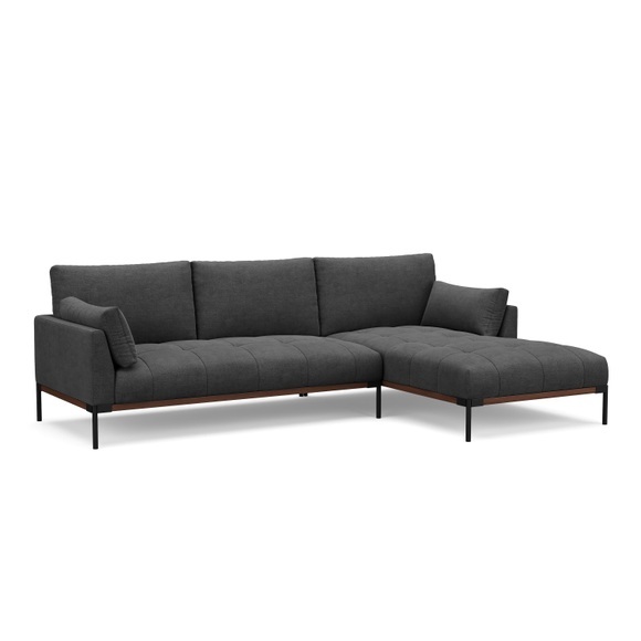 Ecksofa TIMBER rechts anthrazit