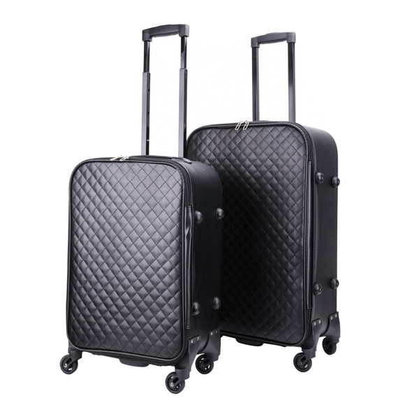 Reisekoffer Leder ODA 2er Set schwarz