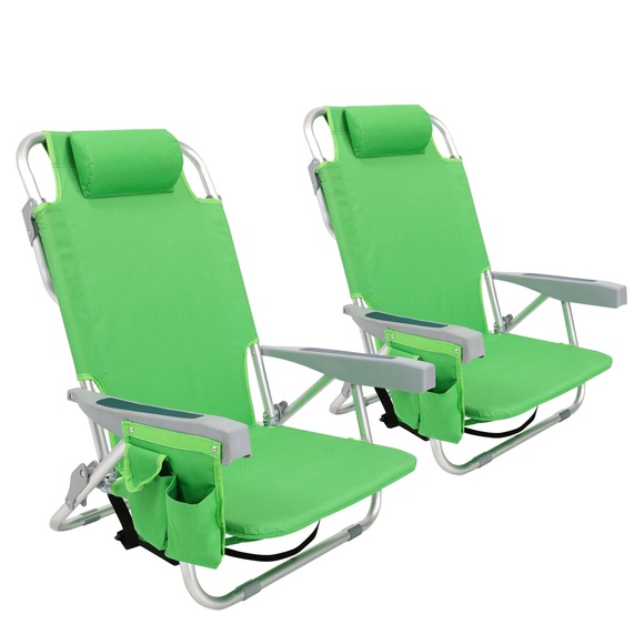 Strandstuhl klappbar 2er Set grün