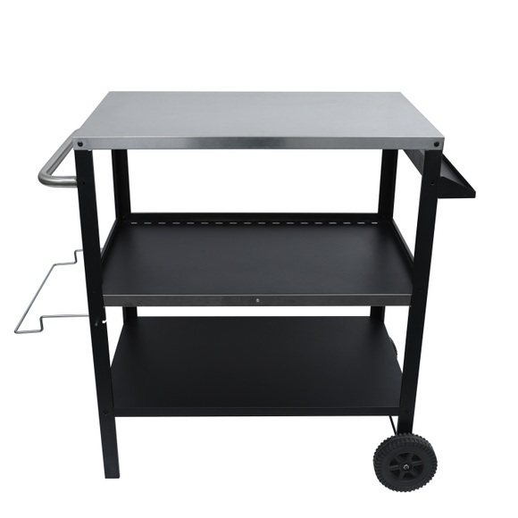 Grill Beistellltisch 104 x 51 x 89 cm schwarz