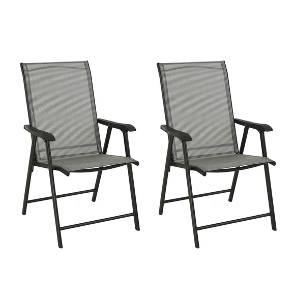 Gartenstuhl klappbar 2er Set anthrazit