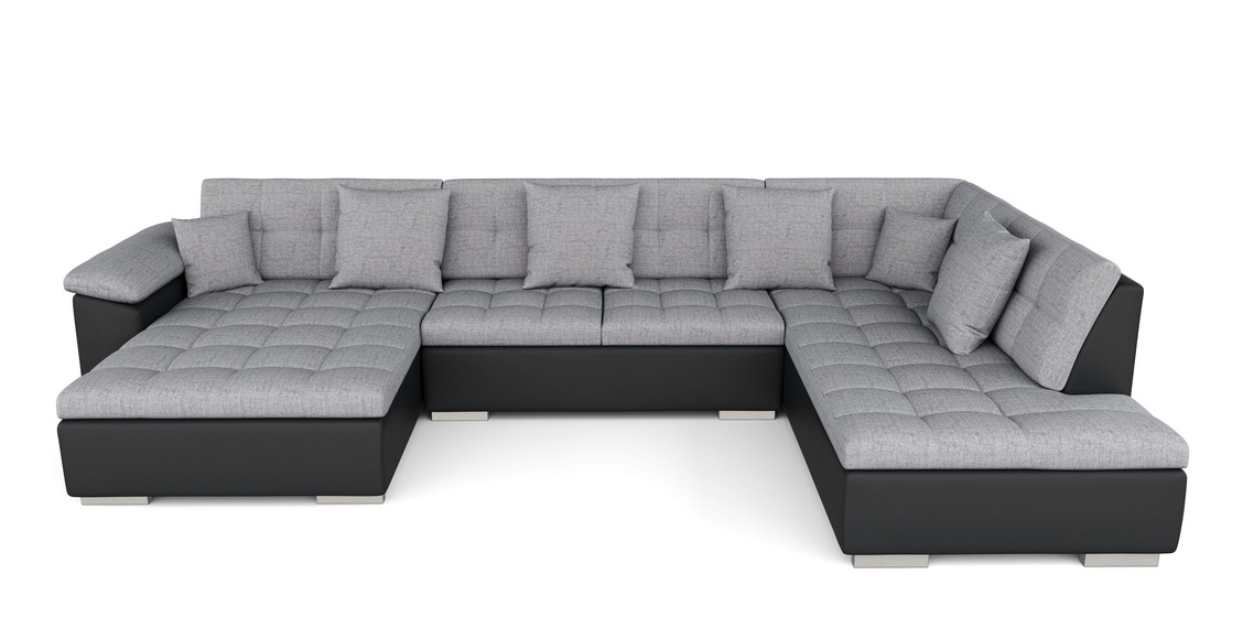 Sofa ARIA links schwarz grau