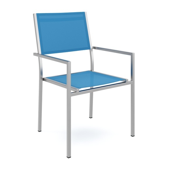 Gartenstuhl Edelstahl blau