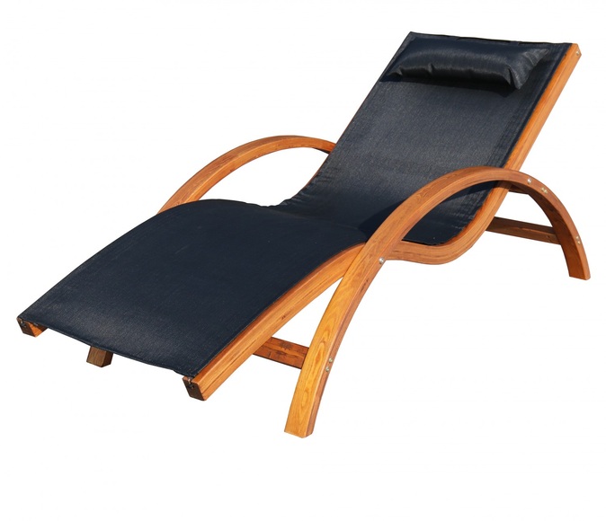 Gartenliege SOLE aus Holz schwarz
