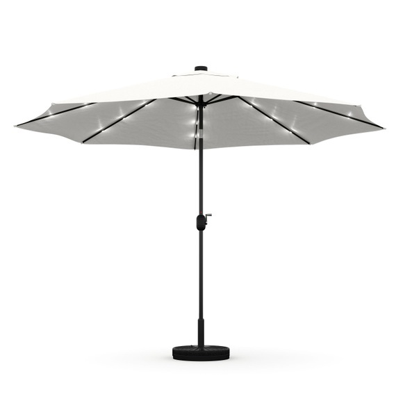 Sonnenschirm mit LED 300 cm weiss
