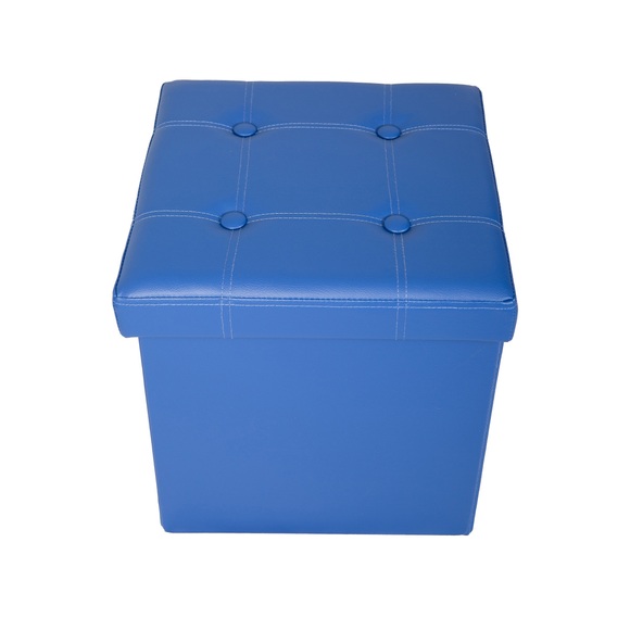 Sitzwürfel Leder BEN blau