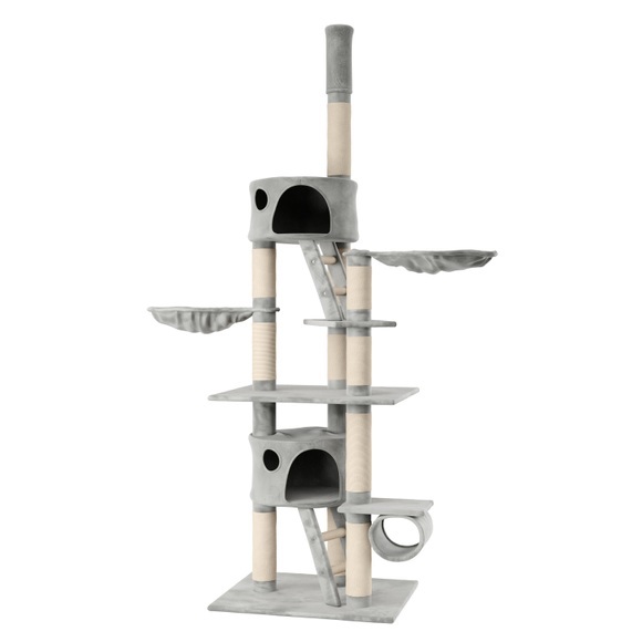 Katzenkratzbaum deckenhoch 240 - 260 cm grau