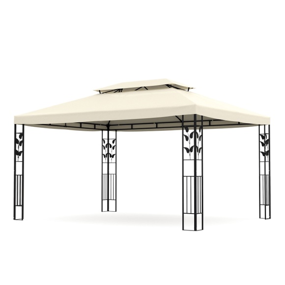 Gazebo Gartenpavillon 3 x 4 m beige