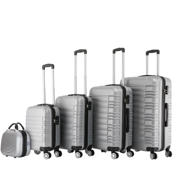 Reisekoffer Hartschalenkoffer AVA 5er Set silber
