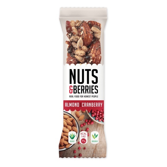 Crunchy Nut Bar Bio Almond Cranberry (15x30g)