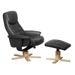 Sessel mit Hocker HUNDSLUND (schwarz)