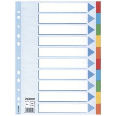 ESSELTE Register A4 / 10-geteilt, bunter Karton
