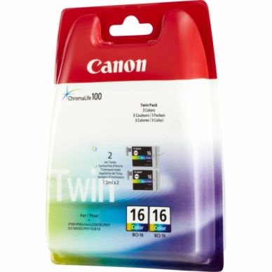Canon Tintenpatrone BCI-16 C Original Cyan, Magenta, Gelb 9818A002 Druckerpatrone