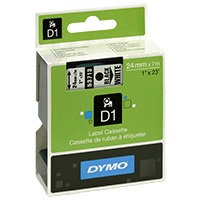 DYMO D1-Schriftband Breite 24 mm schwarz auf weiß, VE 1 Stk