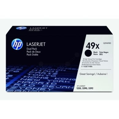 2 Original Tonerpatronen schwarz Canon, HP No. 49X, Q5949XD