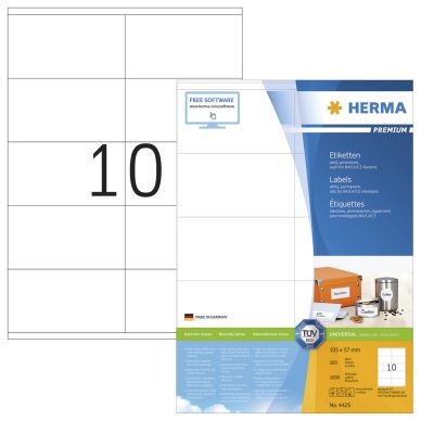 HERMA Etiketten Premium A4 weiss 105x57 mm Papier 1000 St.