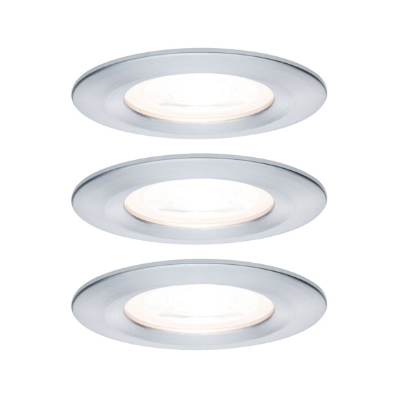 Paulmann 3er Spot Nova rund, IP44, dimmbar, Alu