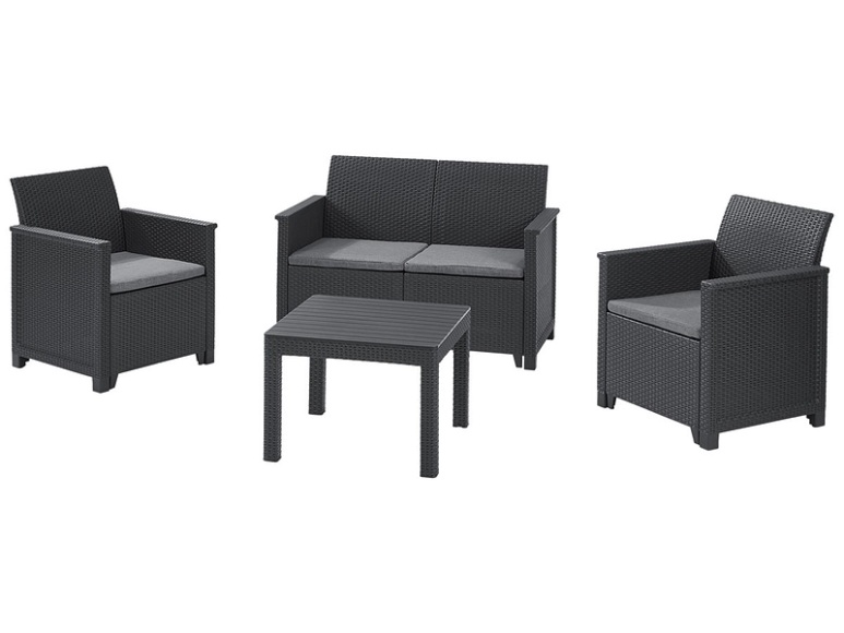 Gartensofa-Set EMMA grau anthrazit