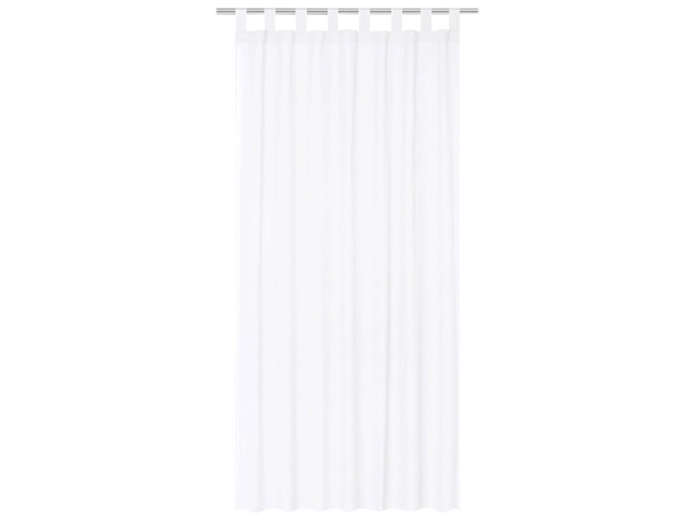 Vorhang PANAMA Abdunkelnd Unifarben Weiss Lasche, Kräuselband Baumwolle 140 x 260 cm