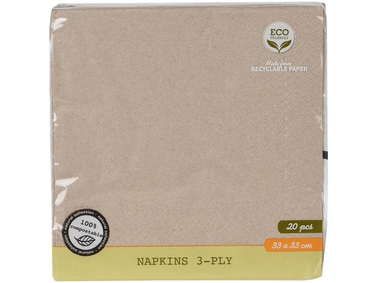 Serviette BBQ22 Papier braun