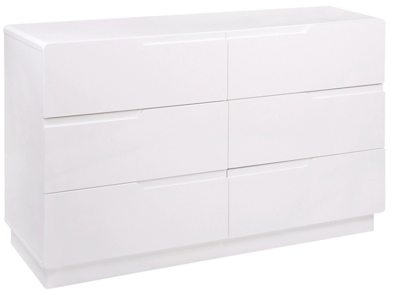 Kommode MODERN 6 Schubladen 40x130.5x80cm weiss