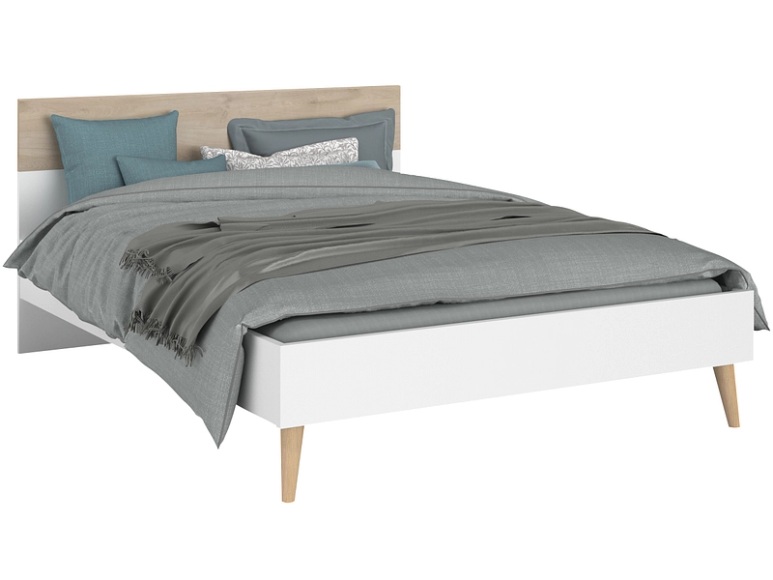 Bett AALBORG 160 cm x 200 cm weiss