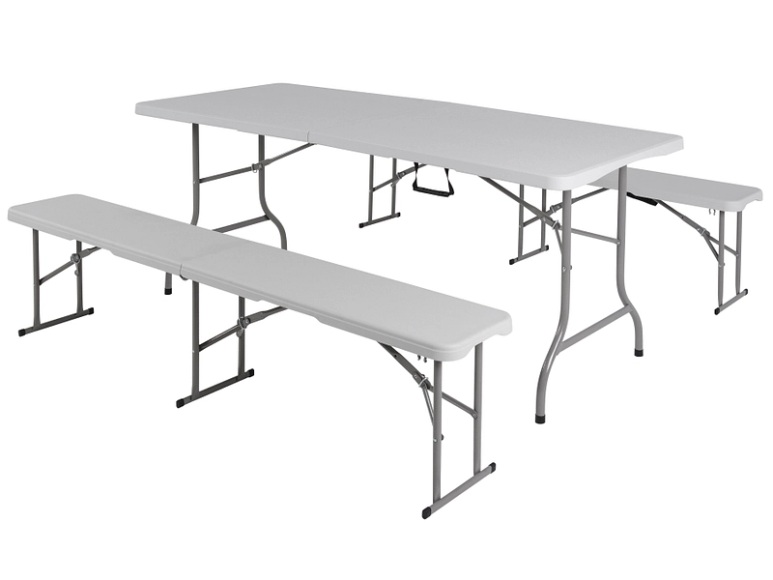 Set Tisch und Bänke FIGARI weiss