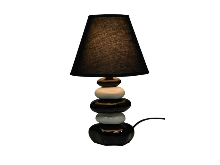 Tischlampe GALET 35cm 60W schwarz
