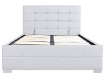 Bett MONZA WHITE 140x200cm Lederlook weiss