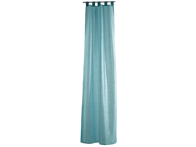 Vorhang BYZANCE Halb abdunkelnd Unifarben Türkis Lasche, Kräuselband Polyester 110 x 240 cm