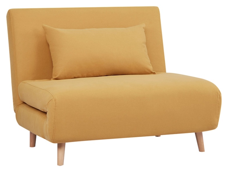 Bettsofa NEILS Stoff gelb 101x90x81cm