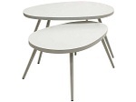 Garten Salontisch DUO 70x50x34cm, 60x40x29 cm weiss