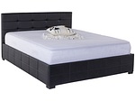 Bett MONZA BLACK 140x200cm Lederlook schwarz