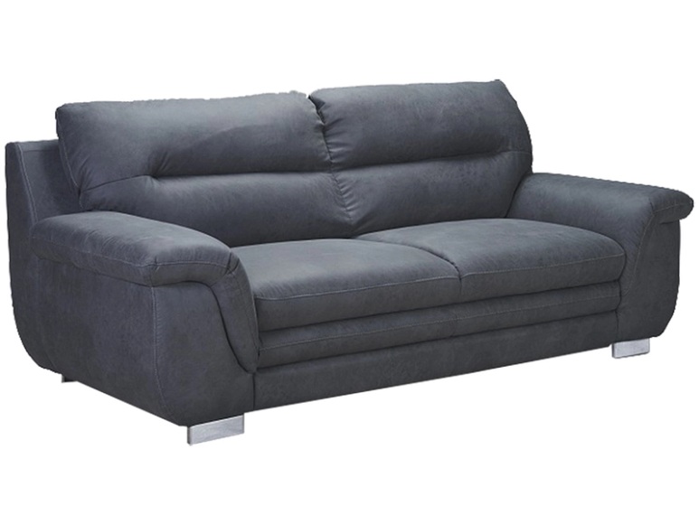 3er Sofa TRAPANI Stoff dunkelgrau