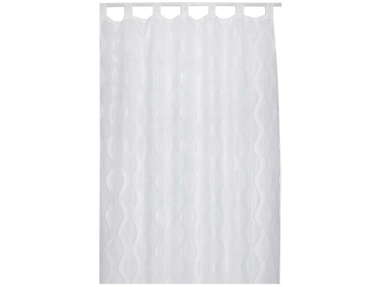 Vorhang ALEX Durchsichtig Unifarben Weiss Lasche, Kräuselband Polyester 140 x 240 cm