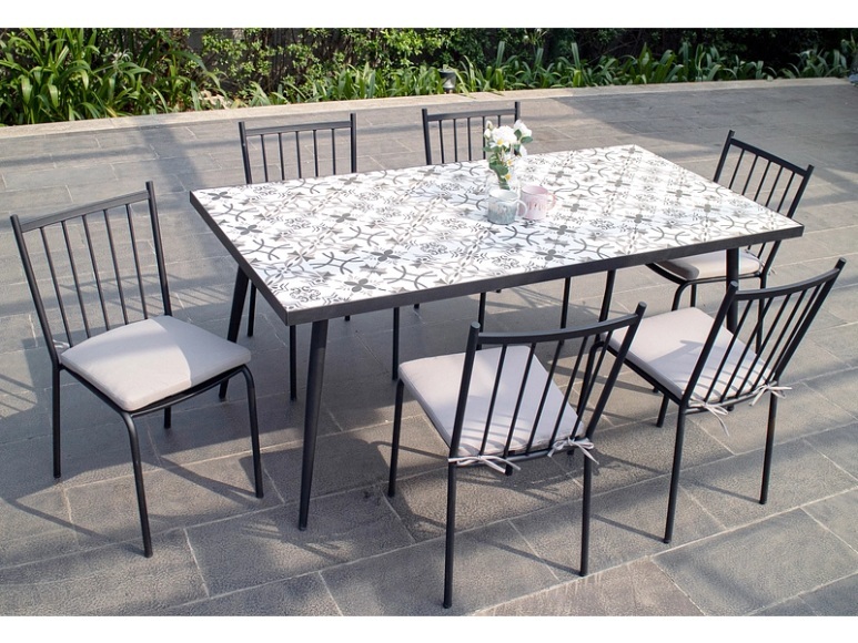 Gartenstuhl CERAMICA Metall schwarz