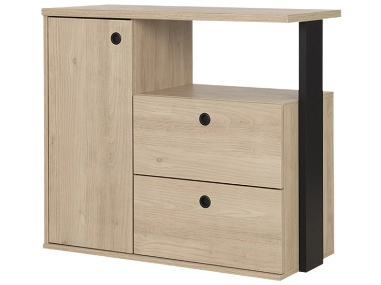 Kommode 1Schublade 2 Schubladem DUPLEX Kastanie, Schwarz Spanplatte