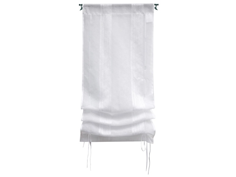 Vorhang RAYURE Durchsichtig Gestreift Weiss Tunnel Polyester 60 x 120 cm