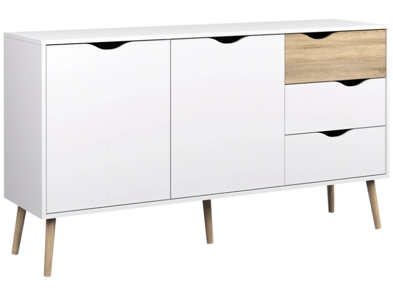 Kommode 2 Tür(en) 3 Schublade(n) JONAS Weiss