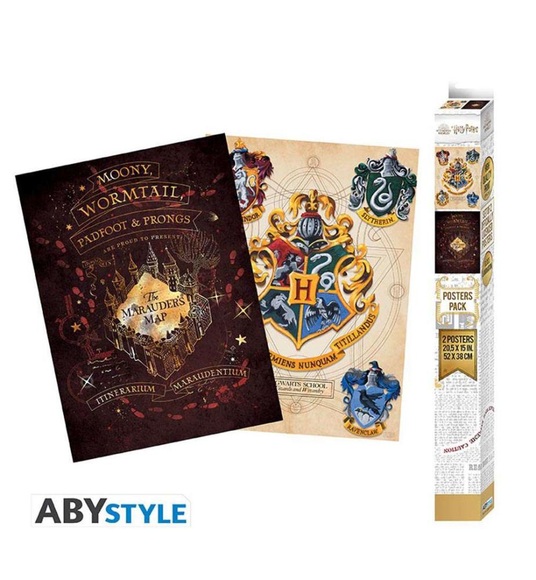 Harry Potter - 2er-Set Poster Blason & Maraudeurs - 52 x 38 cm - Multicolor