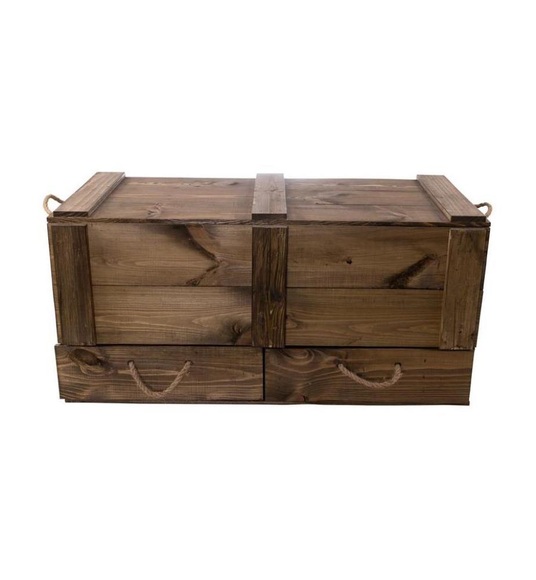 Holzkiste »Vintage Dunkelbraun, 85 x 42 cm«, Herkunftsland Ukraine, Holzart Kiefer