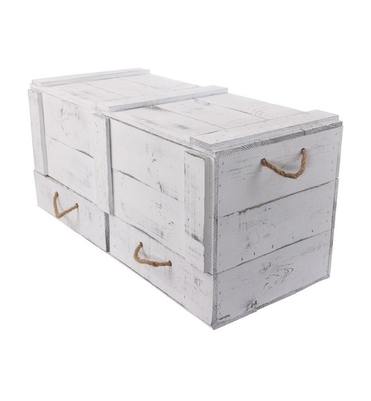 Holzkiste »Vintage Shabby Weiss, 85 x 42 cm«, Herkunftsland Ukraine, Holzart Kiefer