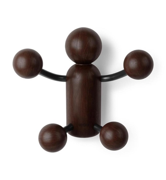 Umbra - Wandhaken Woody 4 Haken, Braun
