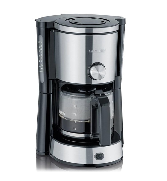 Severin KA 4825 TYPE SWITCH Kaffeemaschine Edelstahl, Schwarz Fassungsvermögen Tassen=10 Glaskanne