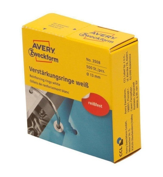 AVERY ZW. Verstärkungsringe 13mm weiss 3508 500 Stück