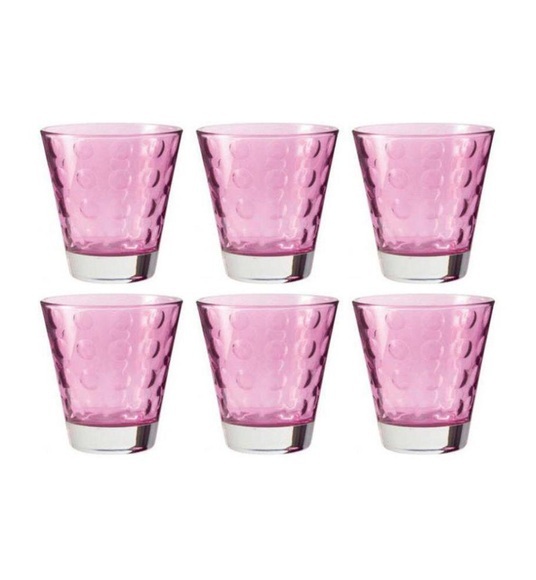 Leonardo - Trinkglas Optic 2.15 dl, 6 Stück, Pink